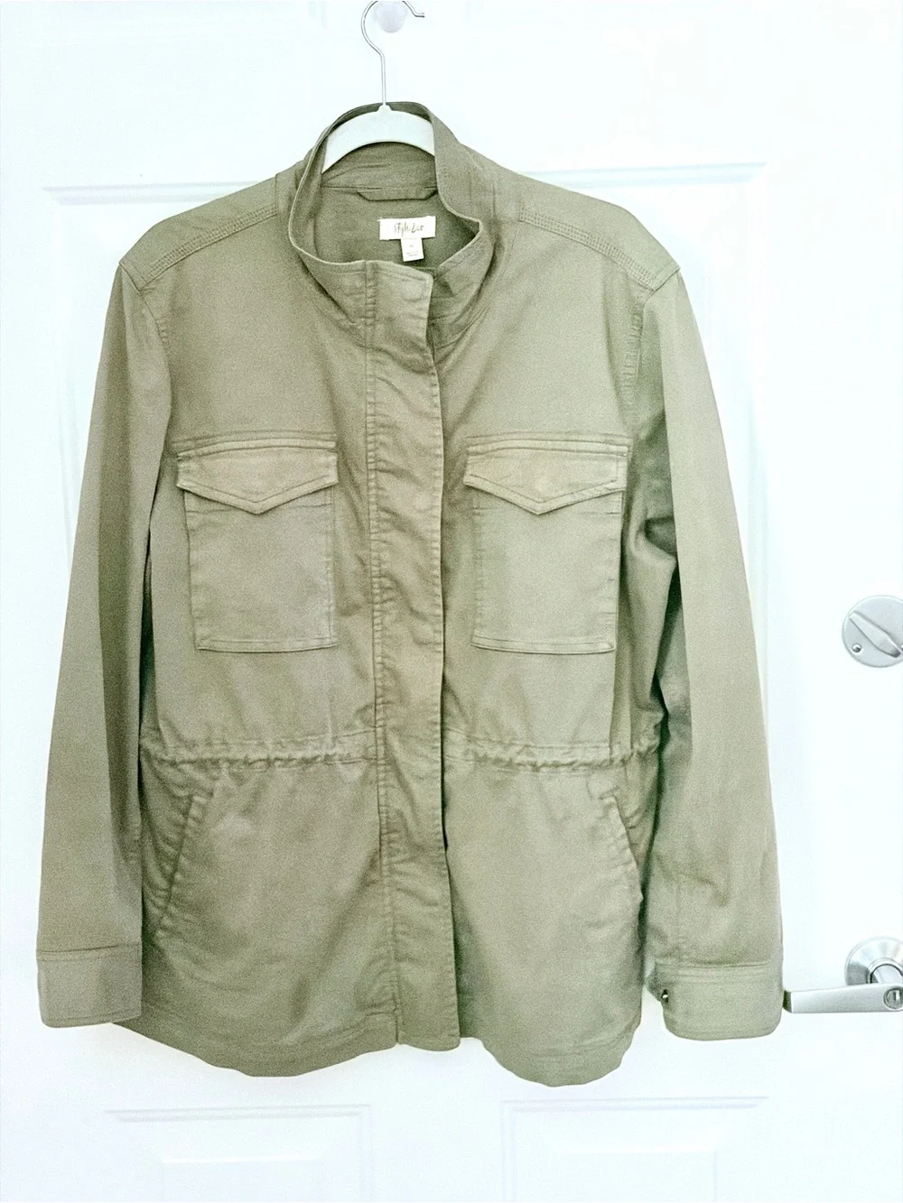 Style & Co. Olive Green Drawstring Utility Jacket NWOT. - Picture 5 of 8